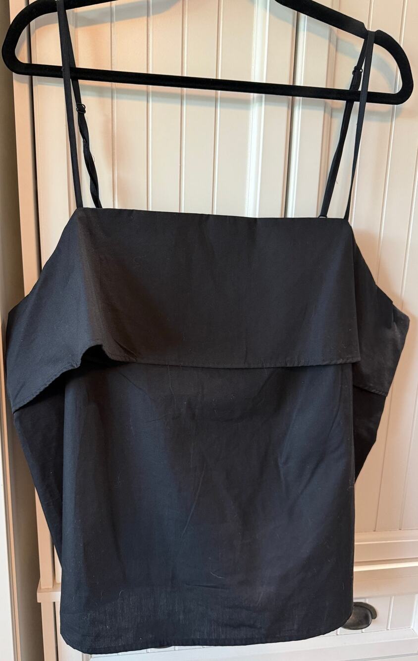 H & M black sleeveless top with fold over detail size XXL NWT